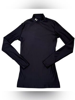 UNDER ARMOUR Cold Gear Black Long Sleeve Mock Neck Compression Shirt Top Base L